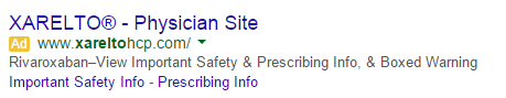 Example of black box ad with link to important safety information