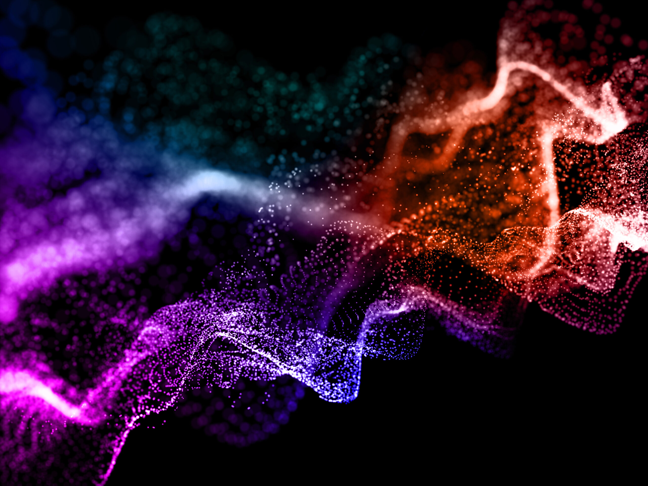 3D modern background of floating cyber particles