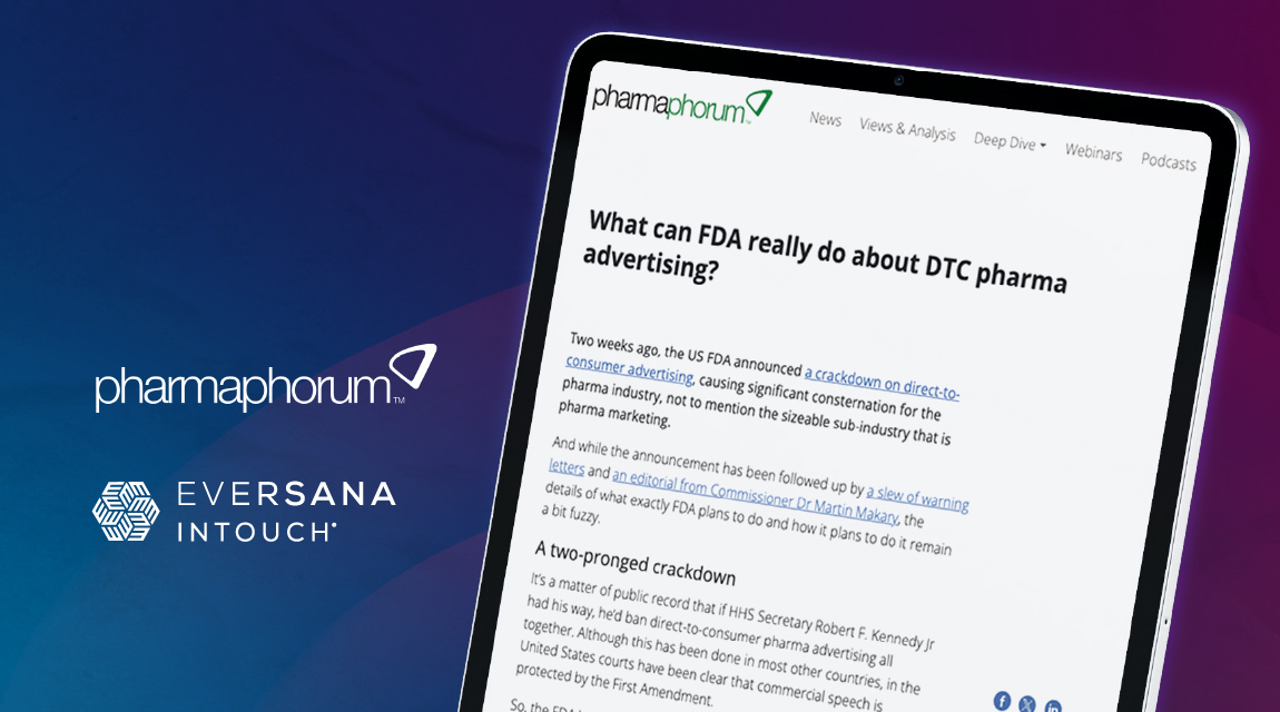 Blog screenshot with pharmaphorum and EVERSANA INTOUCH logo